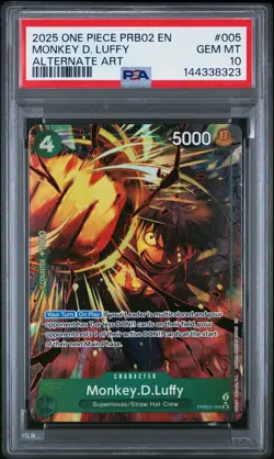 One Piece - Premium Booster Vol. 2 - Monkey.D.Luffy - PRB02-005 - PSA 10 - Image 1