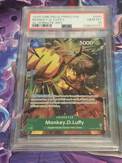 2025 ONE PIECE PRB02 ALTERNATE ART #005 MONKEY D. LUFFY PSA 10 - Image 1