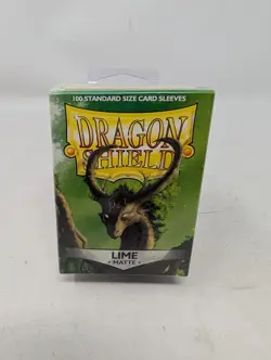 Dragon Shield LIME MATTE Card Sleeves - 100 Standard Size Card Sleeves - Image 1