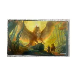 GAMERMATS Yellow Owl Cat Griffin & Deer Mtg Playmat 24x14 Art - Sandara 2020 - Image 1