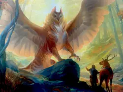 GAMERMATS Yellow Owl Cat Griffin & Deer Mtg Playmat 24x14 Art - Sandara 2020 - Image 2