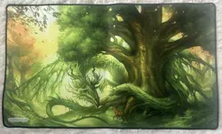 Trading Card Game Playmat MTG Green Dragon Deer 2023 Art - Sandara - Image 1
