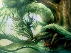 Trading Card Game Playmat MTG Green Dragon Deer 2023 Art - Sandara - Image 2