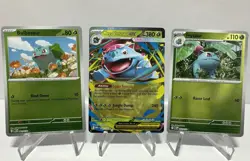 Bulbasaur & Ivysaur & Mega Venusaur ex 003/132 Reverse Holos Pokemon Evolutions - Image 1