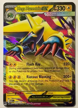 Pokemon Mega Manectric EX 050/132 Me01: Mega Evolution Double Rare Holo 330HP - Image 1