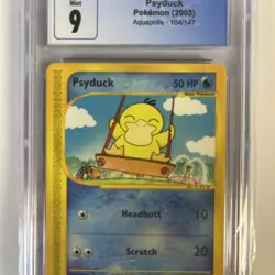 CGC 9 Psyduck 104/147 Aquapolis 2003 Common Nintendo Pokemon Card - Image 3