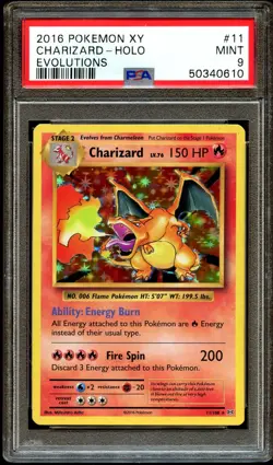 PSA 9 MINT Charizard 11/108 HOLO RARE XY Evolutions Pokemon Card 610 - Image 2