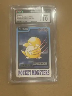 CGC 10 1997 POKEMON CARDDASS BANDAI Part 4 #054 PSYDUCK JAPANESE - Image 1
