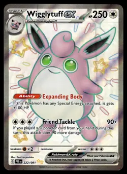Wigglytuff ex 222/091 Shiny Ultra Rare Paldean Fates Pokemon Near Mint - Image 1