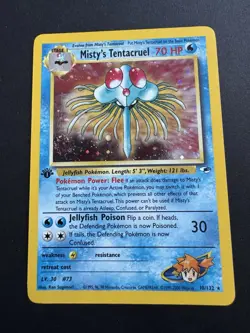 Misty's Tentacruel 1st Edition Gym Heroes 10/132 Holo *W/ SWIRL* Pokemon TCG - Image 1