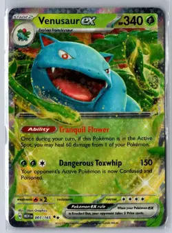 Venusaur ex 003/165 Double Rare 151 Pokemon Near Mint - Image 1