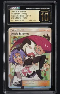 CGC PRISTINE 10 ⭐ JESSIE & JAMES Hidden Fates Ultra Rare Holo #68 Pokemon PSA - Image 1