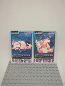 Slowpoke Slowbro 079 080 Pokemon Card Carddass Japanese BANDAI Nintendo 1997 - Image 1