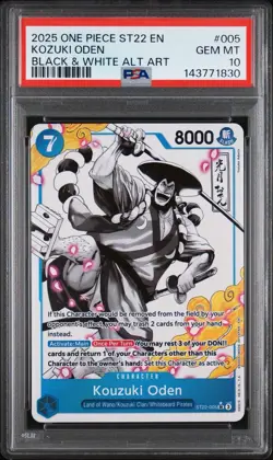 Kozuki Oden ST22-005 SR Parallel Starter Deck Ace Newgate One Piece Card PSA 10 - Image 1