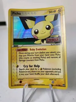 Pichu 21/108 - Power Keepers *LP* STAMPED Reverse Holo Pokemon Card - Image 2