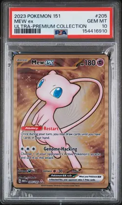 Mew ex 205/165 PSA 10 Metal Card 151 Ultra Premium Collection Pokemon Card - Image 1