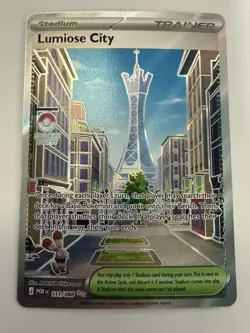 Lumiose City 111/088 Trainer-Stadium Full Art Holo Rare Pokemon TCG Card - Image 1