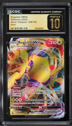 CGC 10 Pristine ENGLISH Regieleki Vmax Holo 058/195 Silver Tempest Pokemon Card - Image 1