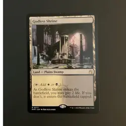 Magic: The Gathering Godless Shrine 277 Ravnica Remastered Rare Land Black/White - Image 1