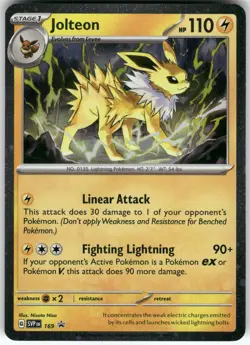 Jolteon (Cosmos Holo) 169 Holo Rare Scarlet & Violet Promo Pokemon Holo NM - Image 1