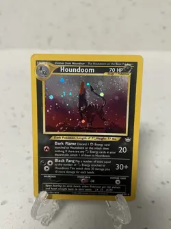 Pokemon Houndoom Double Holo Neo Revelation 8/64 Swirl - Image 1