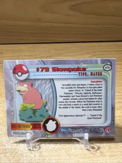 2000 Topps Pokemon Slowpoke #79 Silver Foil Blue Logo 1st Print Series 2 LP - Image 2