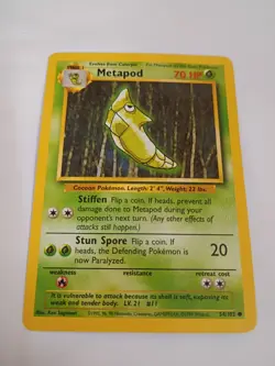 Metapod 54/102 Shadowless Base Set Common 1999 English Pokemon TCG WoTC - Image 1