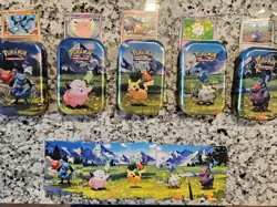 Ascended Heroes Mini Tin EMPTY Lot Of 5 Pokemon TCG Stickers And Art Included🔥 - Image 1