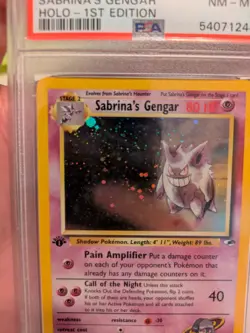 2000 POKEMON GYM HEROES HOLO-1ST ED #14 SABRINA'S GENGAR PSA 8 💜 - Image 2