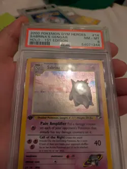 2000 POKEMON GYM HEROES HOLO-1ST ED #14 SABRINA'S GENGAR PSA 8 💜 - Image 3