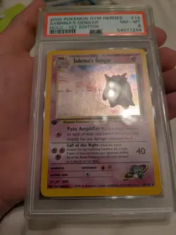 2000 POKEMON GYM HEROES HOLO-1ST ED #14 SABRINA'S GENGAR PSA 8 💜 - Image 4