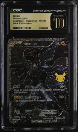⚡⚡ CGC 10 PRISTINE Zekrom 114/114 Pokemon Celebrations Classic . 2021 English - Image 1