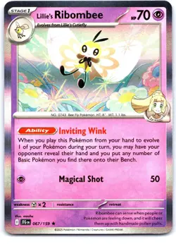 Lillie's Ribombee 067/159 Rare Journey Together Pokemon Holo Near Mint - Image 1