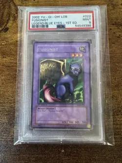 2002 Yu-Gi-Oh! Lob-Legend of Blue Eyes White Dragon #022 Fusionist PSA 9 1st Ed - Image 1