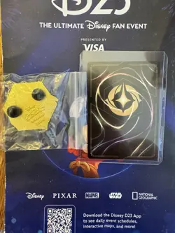 NEW D23 2024 Expo Mickey Mouse Sorcerer Lorcana Exclusive Promo With Pin Disney - Image 2