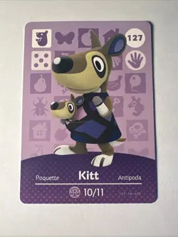127 Kitt Amiibo Card 127 Series 2 Animal Crossing Nintendo Switch NA Region - Image 1