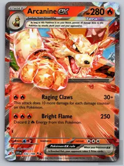 Arcanine ex 032/198 Double Rare Scarlet & Violet Pokemon Near Mint - Image 1