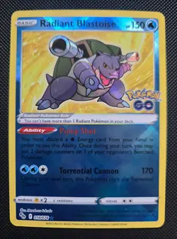 Pokemon Radiant Blastoise 018/078 Radiant Rare Pokemon GO Pokemon Near Mint - Image 1