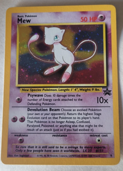 Pokemon Card Mew Holographic Black Star Promo #9 Card WOTC 1999-2000 NM - Image 1