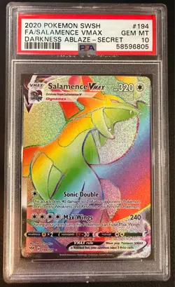 Pokemon Darkness Ablaze Salamence VMAX Secret Rare Full Art #194 GEM MT PSA 10 - Image 1