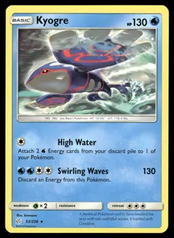 Kyogre 53/236 Rare Cosmic Eclipse Pokemon NM - Image 1