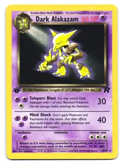 Dark Alakazam 18/82 Rare Team Rocket Pokemon 1st Edition LP - Image 1