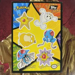 Pokemon Topps Psyduck, Starmie, Seel Sticker Puzzle Black Logo Near Mint/ NM - Image 2