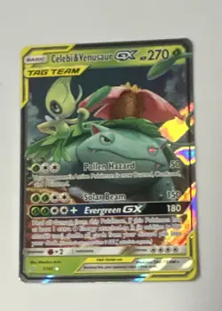 Pokemon TCG Celebi & Venusaur GX TAG TEAM 1/181- SLIGHTLY bent - Image 1