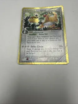 Pokemon TCG Ampharos (Delta Species) EX Dragon Frontiers 1/101 Holo Rare DAM - Image 3