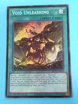 Yugioh Battles Legend Glorius Gallery - VOID UNLEASHING - 1st Secret BLGG-EN025 - Image 1