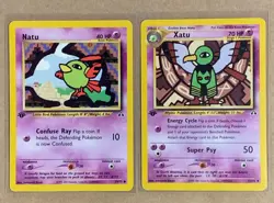 1st Edition Xatu+Natu Combo! Neo Discovery Original Pokemon Vintage Cards [2001] - Image 1