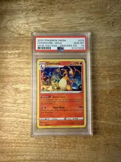 PSA 10 GEM MINT Charizard 025/185 CRACKED ICE Vivid Voltage HOLO Pokemon Card - Image 1