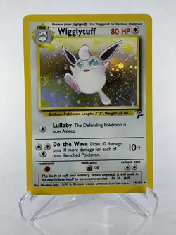 Wigglytuff 019/130 Base Set 2 Holo LP Vintage English Pokemon Card Half Swirl - Image 1
