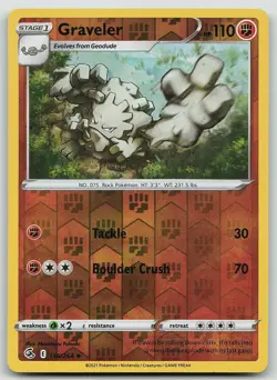 Pokemon Graveler 136/264 Fusion Strike Uncommon Reverse Holo NM - Image 1